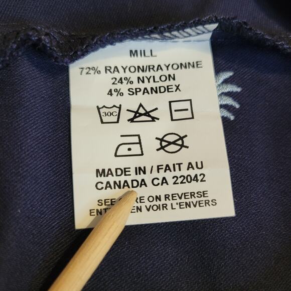 Margaret M Women's Pull On Skirt Stretch Navy  Pineapple Embroidered Size Small - Picture 4 of 8